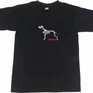 Tričko s kostrou psa [vyšívané] černé L