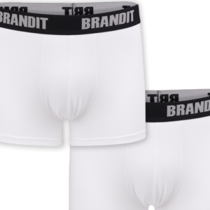 Brandit Boxerky Boxershorts Logo [sada 2 ks] bílé + bílé 3XL