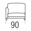 Beltá / Frajumar designové sedačky Slim 90 cm open
