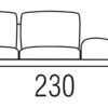 Beltá / Frajumar designové sedačky Slim 230cm bez područek
