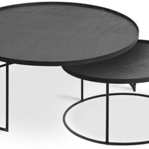 Designové konferenční stolky Round Tray Coffee Table Set Large Noční stolky ETHNICRAFT