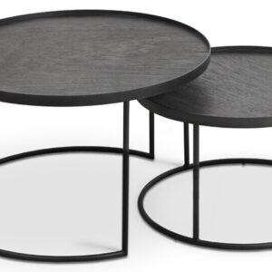 Designové konferenční stolky Round Tray Coffee Table Set Small Noční stolky ETHNICRAFT